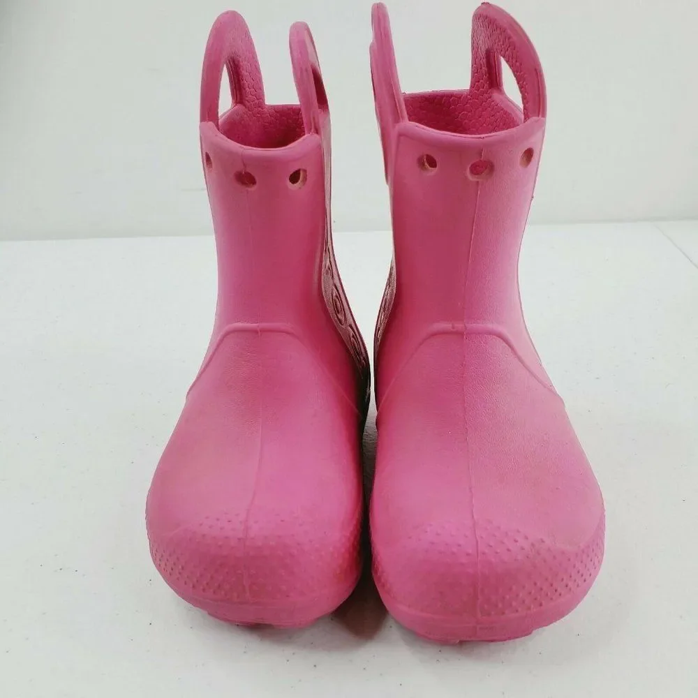 Crocs Little Girls 6 Handle It Rain Boots Pink